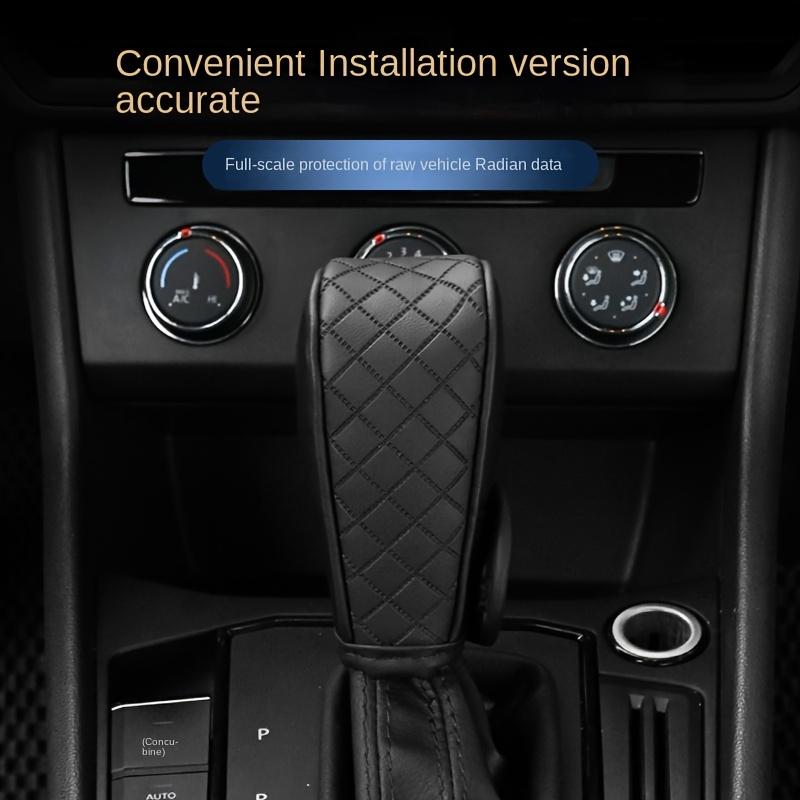 Универсальный нескользящий чехол на ручку переключения передач из ПУ кожи, черный защитный чехол для органов управления автомобилем