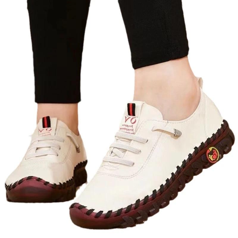 Women's Large Size Women's Shoes Sewing Non-slip Student Shoes Women's Flat Mother Single Shoe Casual Shoes Zapatos De Mujer