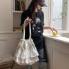 New Pleated Ruffle Edge Commuter Wind Tote Bag Large Capacity Women's Pull Rope Niche Design Shoulder Bag Women