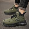Men's Waterproof Outdoor Casual Sneakers Hiking Boots Ankle Boots Autumn Winter Leather High Top Work Boots Thick Sole Non Slip
