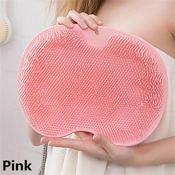 Силиконовый массажный коврик для душа, нескользящая подушечка для мытья ног, отшелушивающая подушечка для ног для ванной комнаты, щетка для массажа спины с присоской, подушечка для массажной щетки для ванны