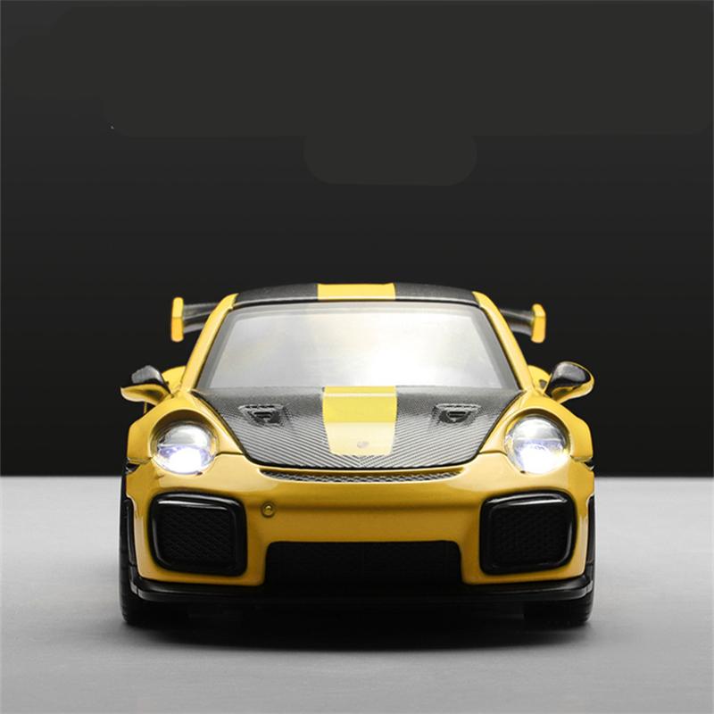 AABKQ1 1:32 Porsche 911 GT2 RS Alloy Sports Car Model Diecasts Metal Racing Car Model Simulation Sound Light Collection Kids Toys Gifts