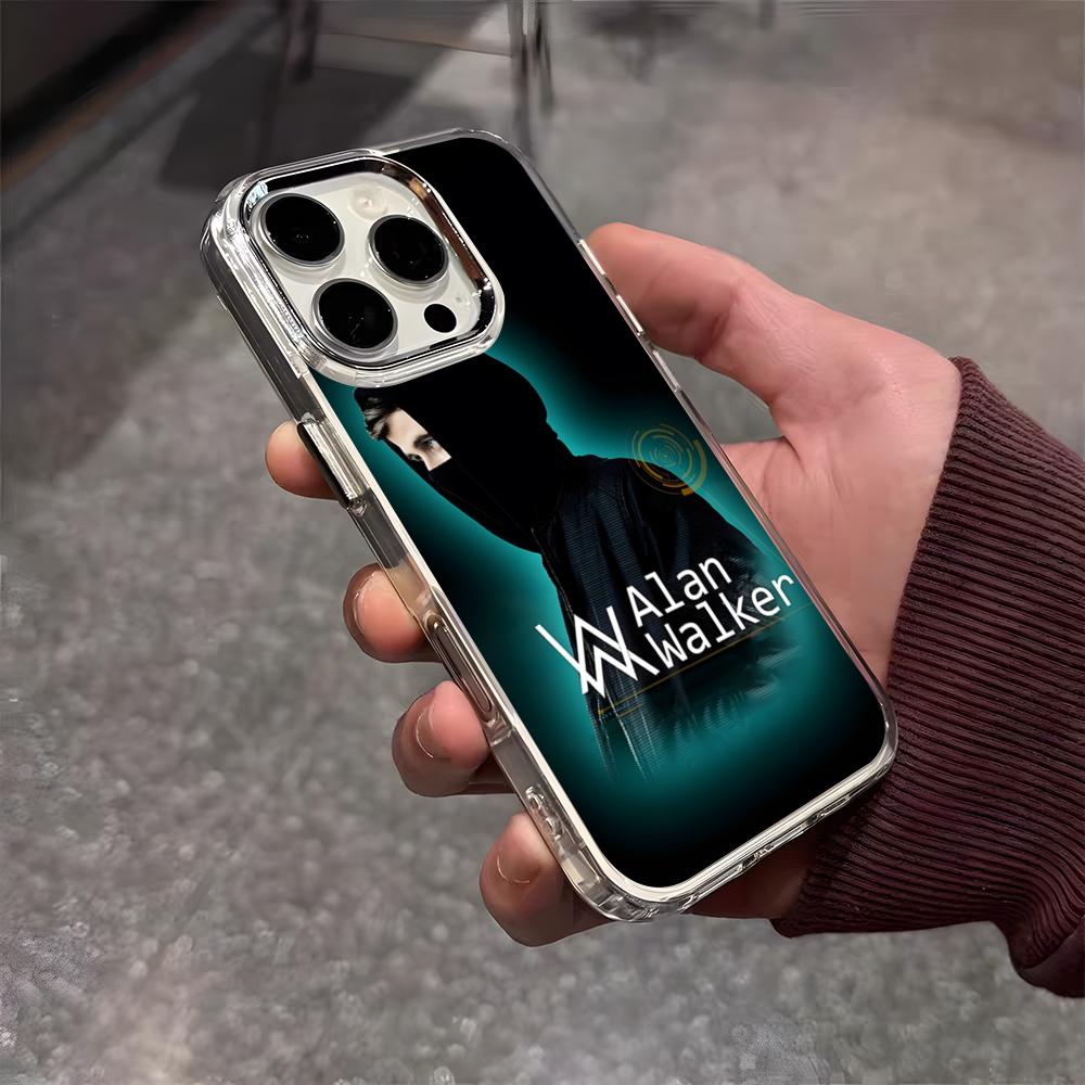 A-Alan Walker DJ Phone Case For IPhone 17 Air 16 E 15 14 13 12 11 Plus Pro Max Electroplated Transparent Soft Shell