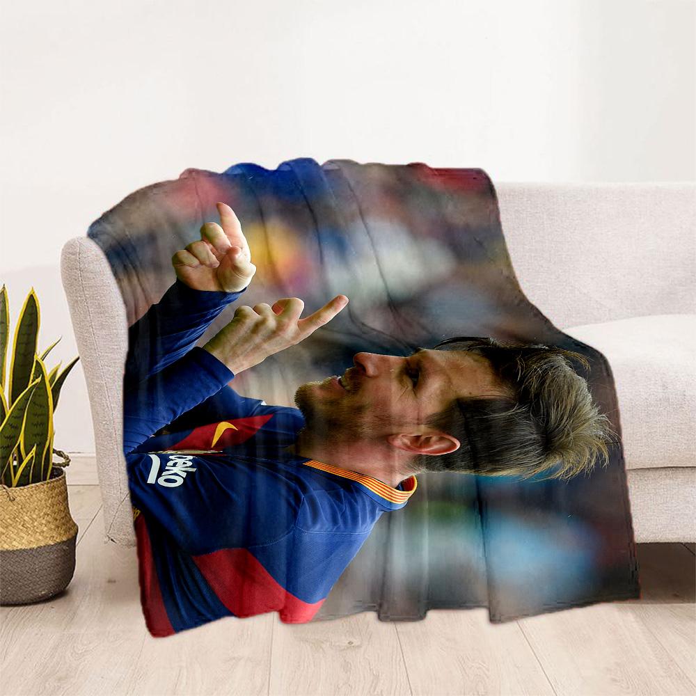 Yellow Stripes Soccer Player Blanket Ultra-Soft Suitable for Sofa Livingroom Office Chair for All Occasions Playful Design