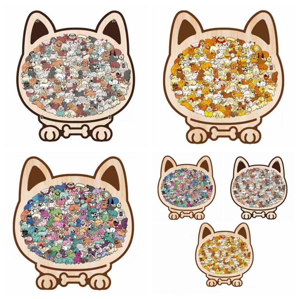 Animal Shape Dog Shaped Puzzle Thinking Training Children's Puzzle Puppies Wooden Puzzle  Kids Toy