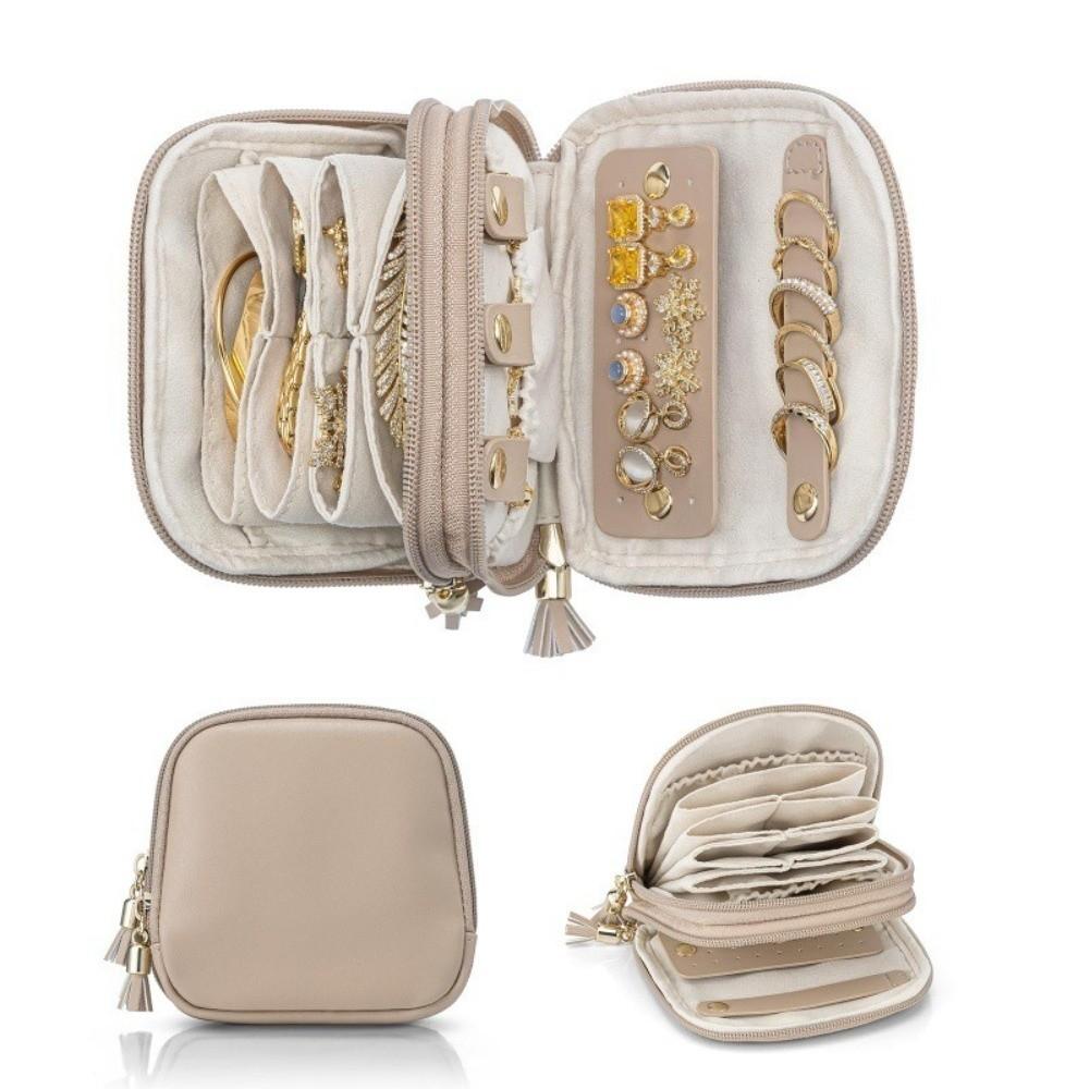 Large Capacity Jewelry Storage Case with Zipper Storage Bag  for Rings/Necklace/Earrings