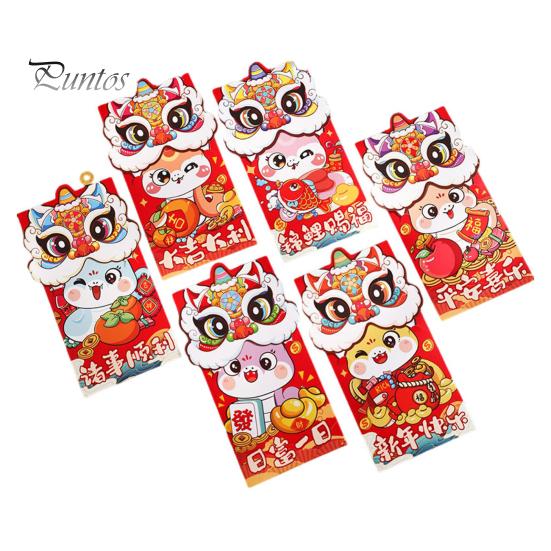 6 шт. Красные конверты с изображением змеи в виде мультяшных змей, год змеи, счастливые деньги, красные пакеты, праздничные конверты для денег, держатели для денег для свадеб в честь китайского Нового года