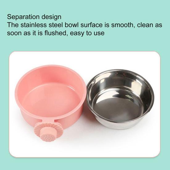 Гофрированный подвесной набор мисок 2-в-1 для защиты от проливания Съемный компактный сифон Принцип действия Аксессуар для домашних животных