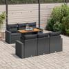 VidaXL Garden Lounge Set 7 Pcs with Cushions Black Wicker, Outdoor Sofa Set, Garden Lounge, Set 3326995