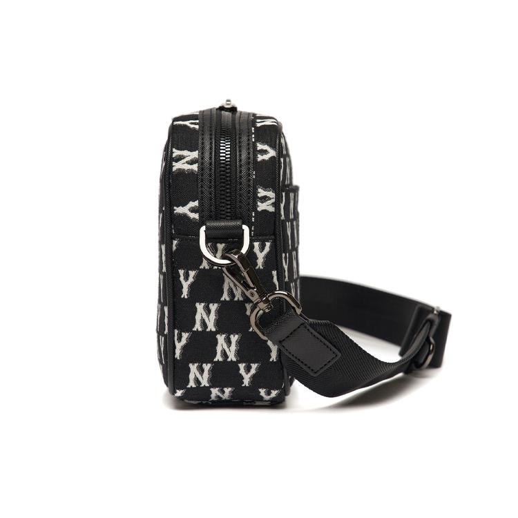 New MLB Monogram Collection Polyester Combo Bag, Camera Bag, Crossbody Bag, Shoulder Bag Unisex Black 3ACRM012N-50BKS