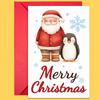 10PCS Christmas Greeting Cards Set with Envelopes, Cartoon Hand-drawn Xmas Cards for Holiday Wishes & Gifts