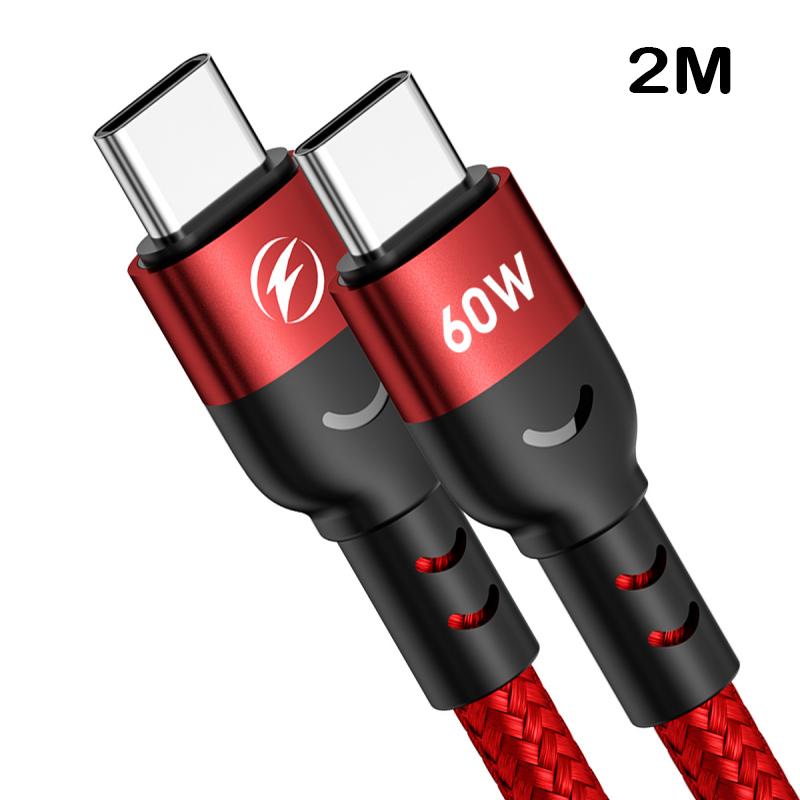FONKEN Type C To Type C PD 60W Fast Charging Cable for Xiaomi Samsung Galaxy For Macbook