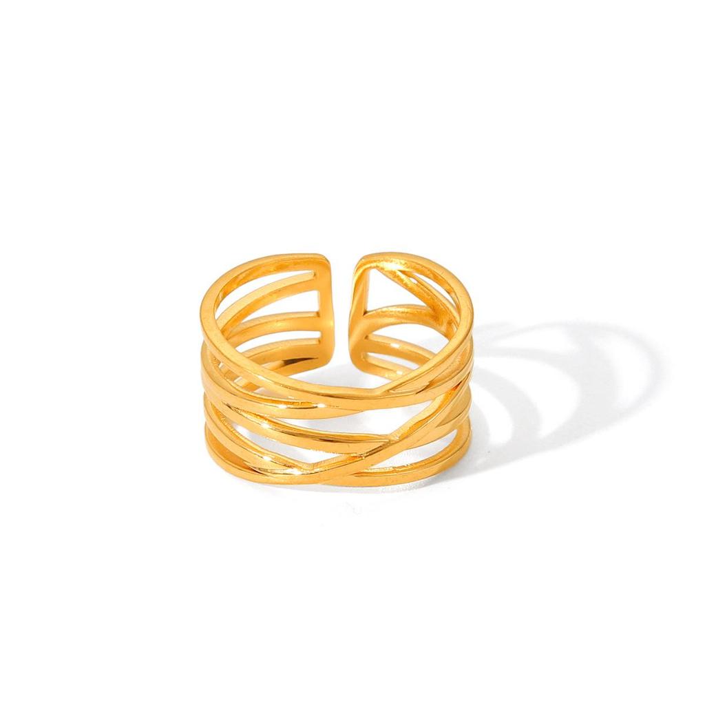 Открытое кольцо из нержавеющей стали с покрытием из 18-каратного золота – Стильное, прочное и универсальное