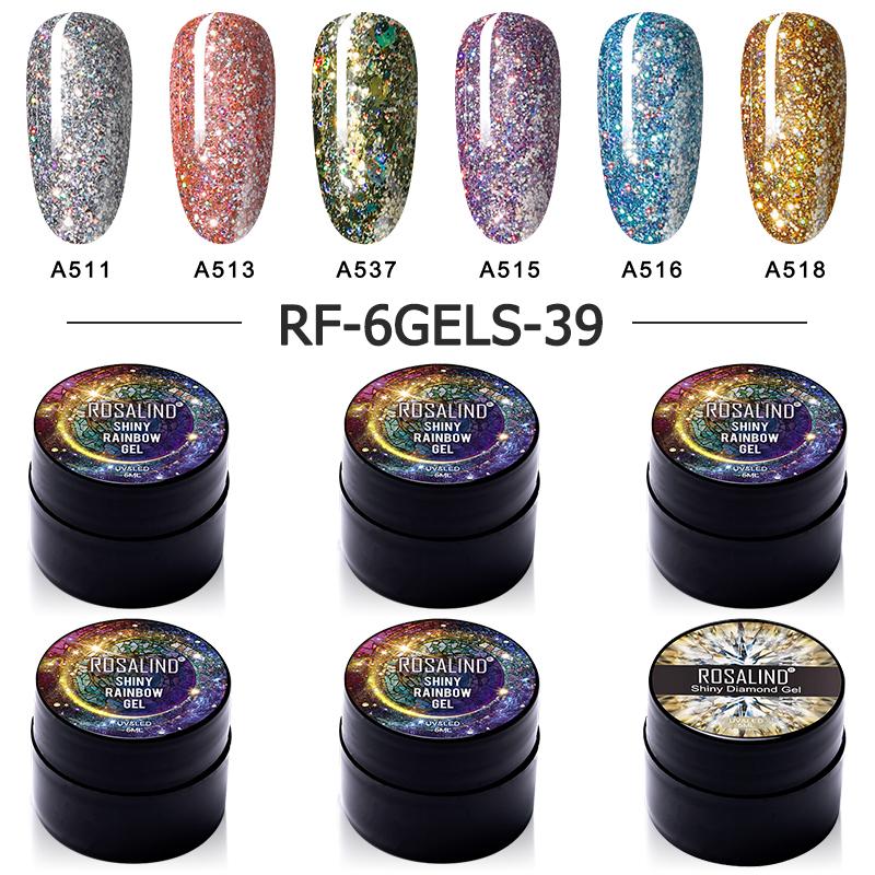ROSALIND 5ml Nail Polish Nail Print Shiny Platinum Gel Polish Kit