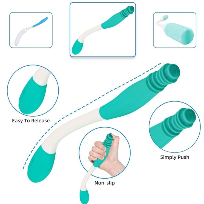 Набор щеток для ванны с длинной ручкой и перианальной мойки Пластиковые туалетные принадлежности Инструменты для послеродового восстановления и помощи в передвижении