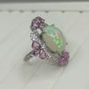Sace Gems 925 Sterling Silver 10*14MM Natural Opal Rings for Women Engagement Cocktail Party Fine Jewelry Gift