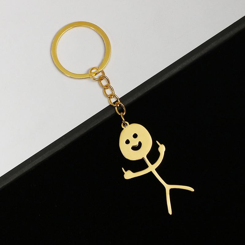 One Bag Stainless Steel Cartoon Couple Pair Of Figurines Pendant Doodle Love Fun Keychain\t Matchmaker