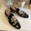 Большой размер 38-48 Деловые мужские лоферы Черные мужские Легкие Удобные Модные Вышитые туфли Обувь для путешествий Мужские