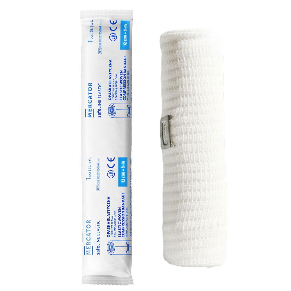 Elastic Compression Bandage With Clasp 12cm x 4m O-Safeline Elastic Non-Sterile Paper 1 Pcs