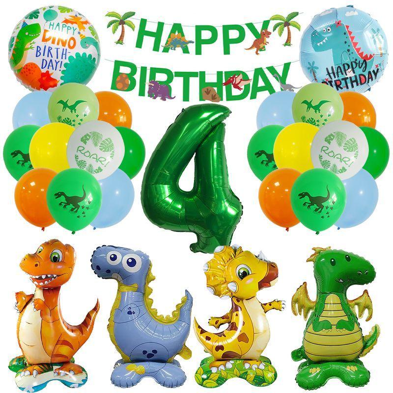 Dinosaur-themed Banner Birthday Party Decoration for Children's Birthday Party - Digital Balloon Decoration