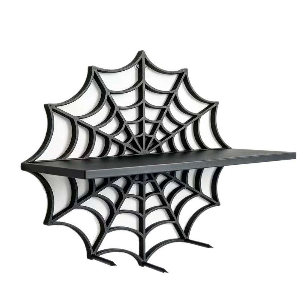 Spider Web Wall-Mounted Shelves Black Plant Display Stand Creative Wall Storage Rack Wall Decor
