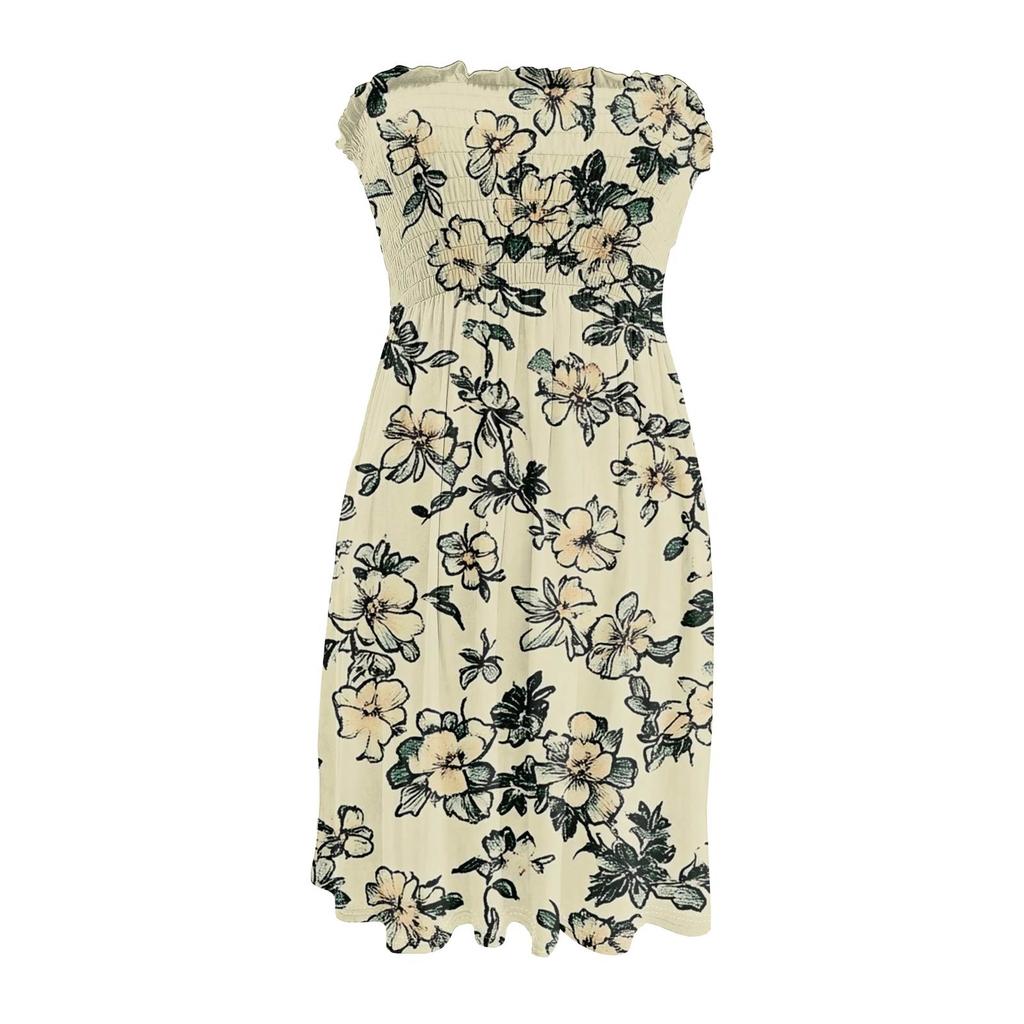 Модное женское повседневное платье-труба без рукавов с цветочным принтом