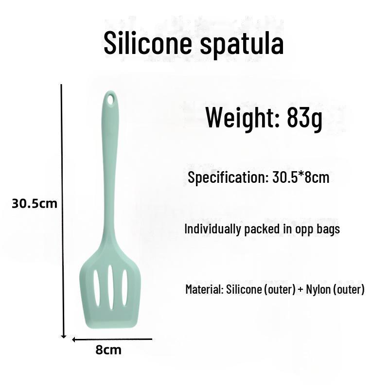 Набор из 5 кухонных лопаток и ложек Nordic Green Silicone с антипригарным покрытием