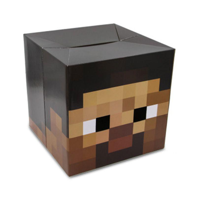 Стильная картонная коробка-маска Minecraft, идеально подходит для Хэллоуина, карнавала и тематических вечеринок для детей