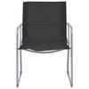 4 Piece Garden Lounge Set Fabric and Steel Black