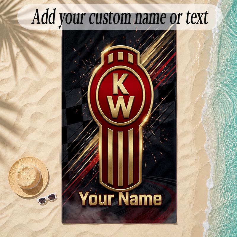 Beach TowelKenworth Custom Name Text Personalized Soft Towel for Beach Pool Indoor Home Decor Gift