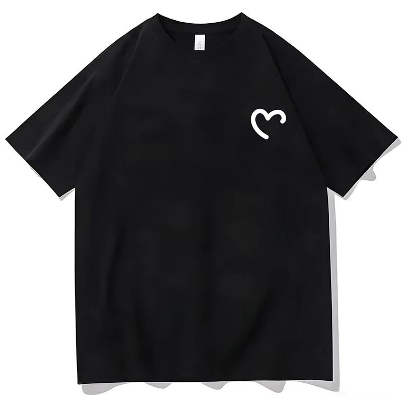 Unisex Summer White Short Sleeve Tee Cute Cartoon Smiling Cheese Block Graphic Print Crew Neck Loose Streetwear Male Casual Tops
