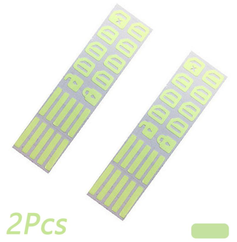 2 шт., переключатель управления, флуоресцентная наклейка для автомобиля, внутренняя дверная ручка, кнопочная панель, ночная безопасность, флуоресцентные наклейки, аксессуары