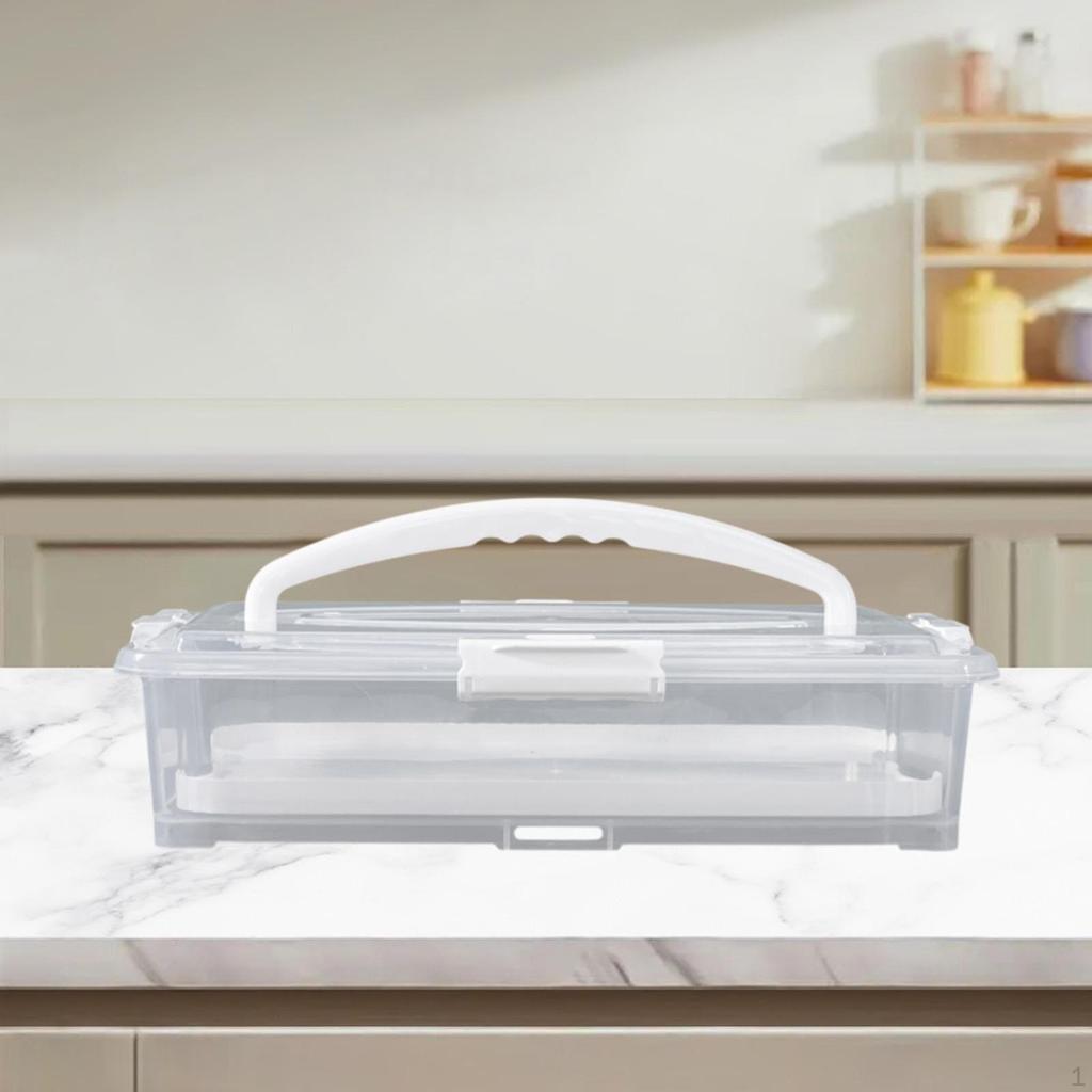 Cheesecake Carrier Cake Container Rectangle with Clear Cover Loaf Bread Box Stand for DIY