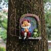 Mini Garden Resin Crafts Decoration Gnome Window Sleeping Garden Sculpture Gnome Outdoor Ornament Decoration