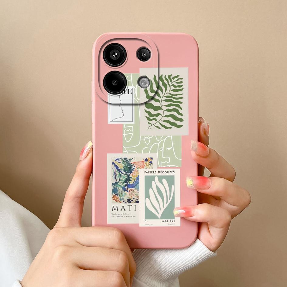 Чехлы для телефонов Xiaomi Redmi 13 A3 4G Note 13 Pro 13R Turbo 3 Корпус Силиконовый Мягкий Модный Этикетка Защитная Пленка Матовые Чехлы Для Телефонов Оболочка Для Redmi