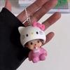 Hello Kitty Monchhichi Виниловая фигурка Брелок Милый Аниме Брелок Автомобиль Сумка Подвеска Настольное украшение Свадебный подарок для фанатов Дети