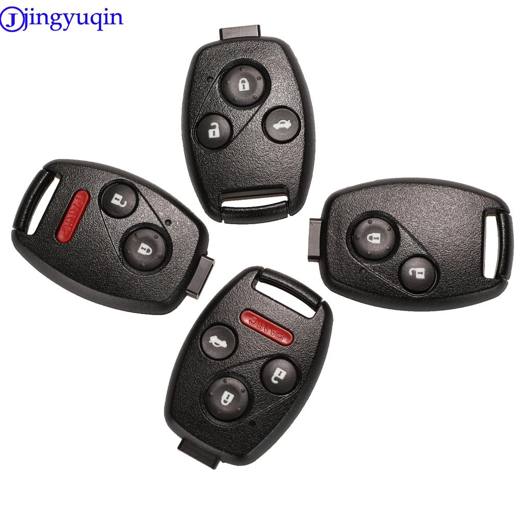 Jingyuqin With Rubber Pad Car Key Remote Fob Cover For Honda Accord CRV Pilot Civic 2003 2007 2008 2009 2010 2011 2012 2013
