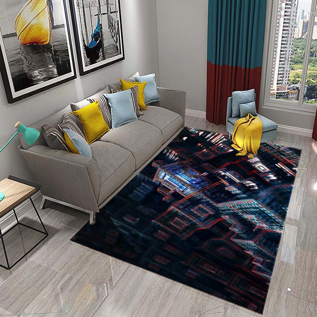Ковер с радужной геометрией, красочный ковер для взрослых-подростков, современные абстрактные геометрические художественные коврики, декор для спальни, гостиной, напольный коврик