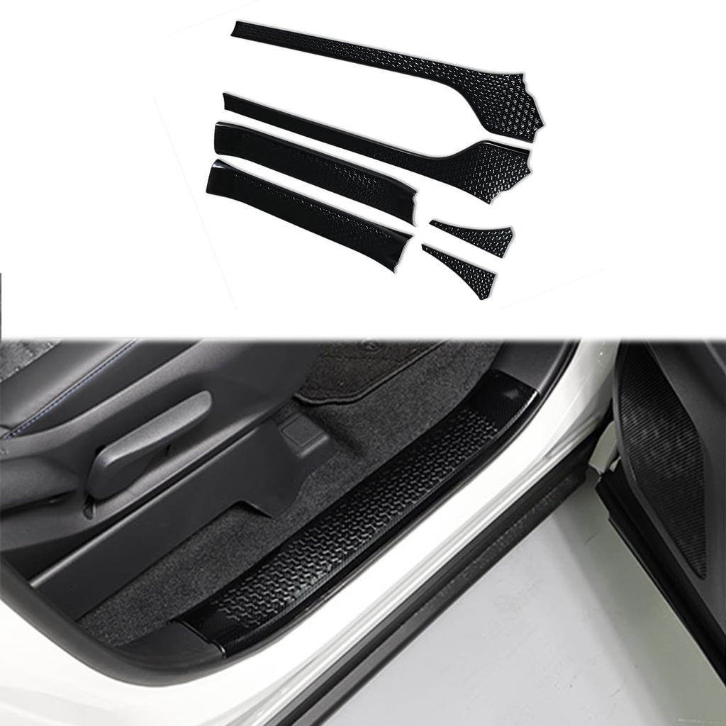 Hyorabyn Door Scuff Plates and Side Step Guards for Toyota New Voxy 90 Series New Noah 90 Series 2022 and Stain Carbon Fiber 6 Pieces / (January