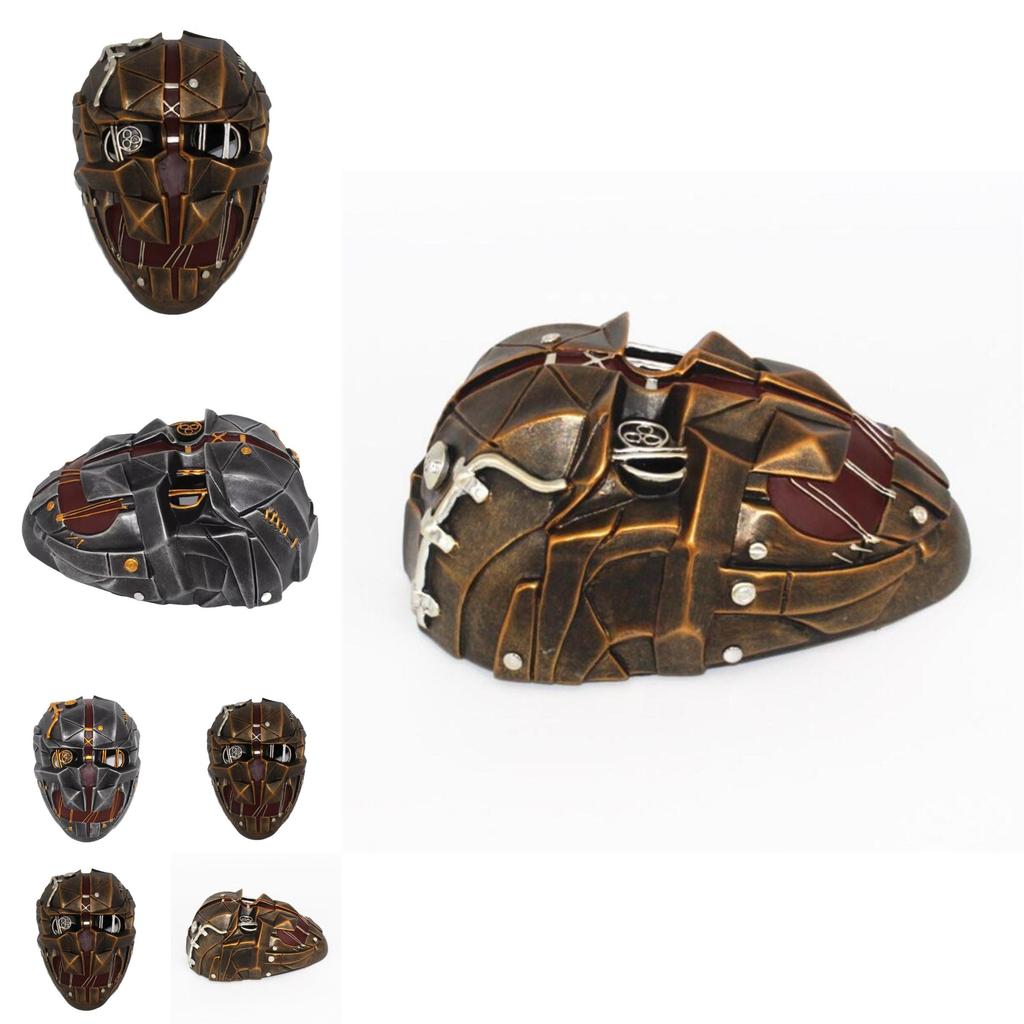 Маска Корво Аттано из Dishonored для ролевых игр, Хэллоуина, Рождества. Аксессуар. Смола. Серебряный и медный стили