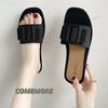 2024 Causal Women Slippers Flat Bottom Beach Shoes for Ladies Trend  Design Summer Outside Big Size Open Toe Female Slides Black