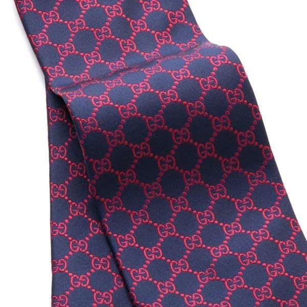 GG [Gucci] Tie, Navy, pattern, GUJ-813 [Used]