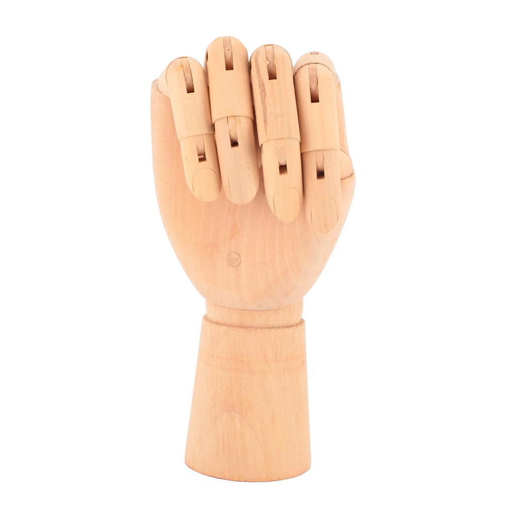Wooden Hand Model Flexible Movable Fingers Right Hand Mannequin Figure for Display Drawing Study