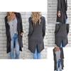 Повседневный хлопковый вязаный кардиган женский с открытой передней частью, свободного кроя, с длинными рукавами, топ для универсального базового гардероба