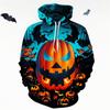 Мода на Хэллоуин с капюшоном с рисунком тыквы для мужчин, забавная повседневная толстовка с длинными рукавами и 3D-принтом, свободный свитер с капюшоном