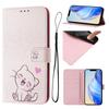 Cute Cat Luxury Painted Leather Case Wallet Book Style Cover for Oppo A72/A52/A92 4G,A36 4G,Reno 8/9,Realme 8/9/10/11/12...