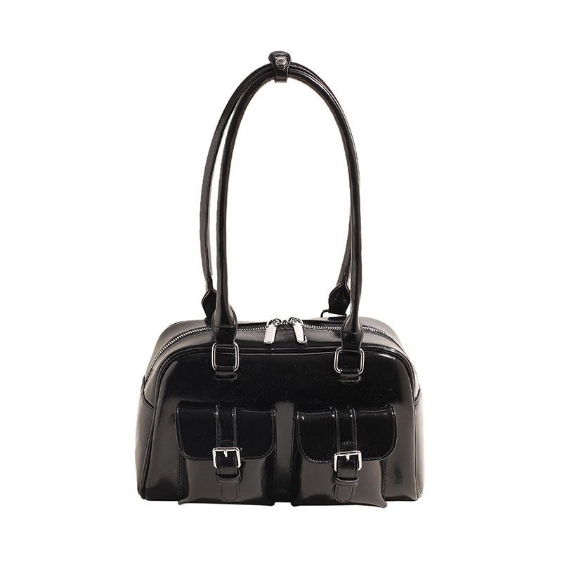 IELGY Retro Casual Commuter Shoulder Armpit Bag Large Capacity Simple Bowling Bag
