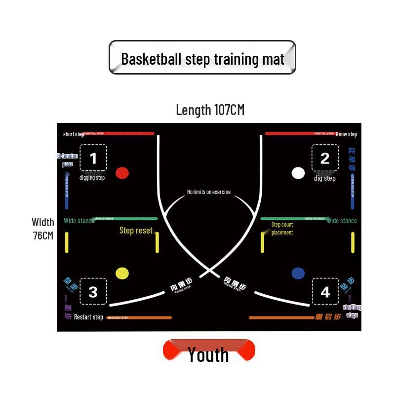 Нескользящий очень большой толстый шумопоглощающий тренировочный коврик для баскетбола – Отличный отскок и гибкая работа ног резиновый коврик
