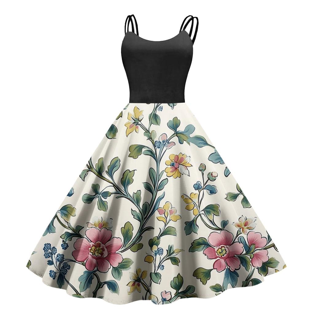 Женское повседневное модное платье с принтом в стиле ретро с открытыми плечами в стиле панк в стиле ретро