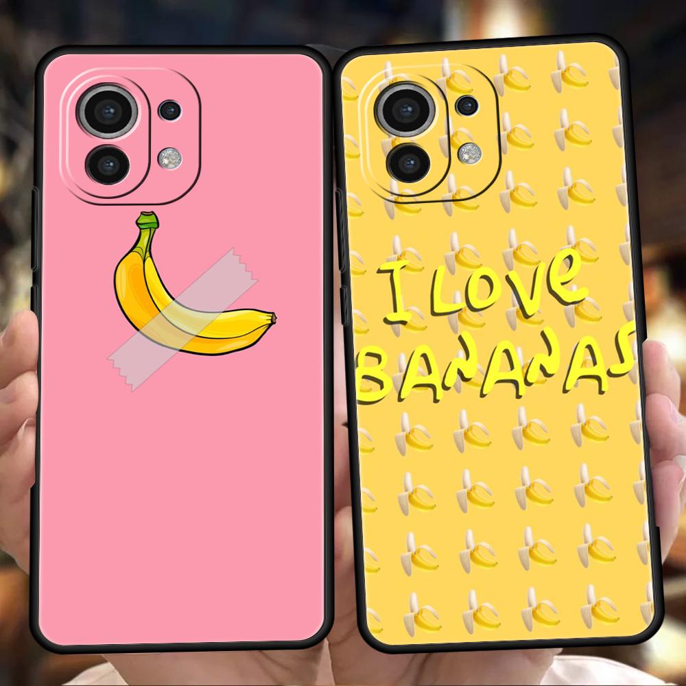 Funny Bite Apple Banana Phone Case Cover for Xiaomi Mi 17 15 14 13 12 11 Ultra 15T 14T 13T 12T 11T Pro Lite Shockproof Soft TPU